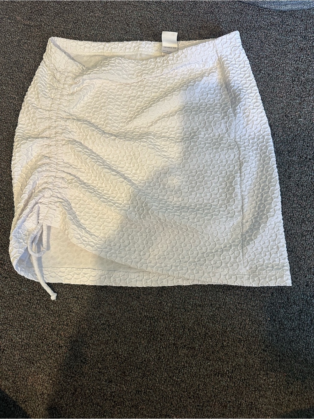 Booty by Brabants White Ruched Tie Mini Skirt
